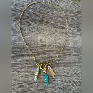Colorful Fish Charms necklace N892
